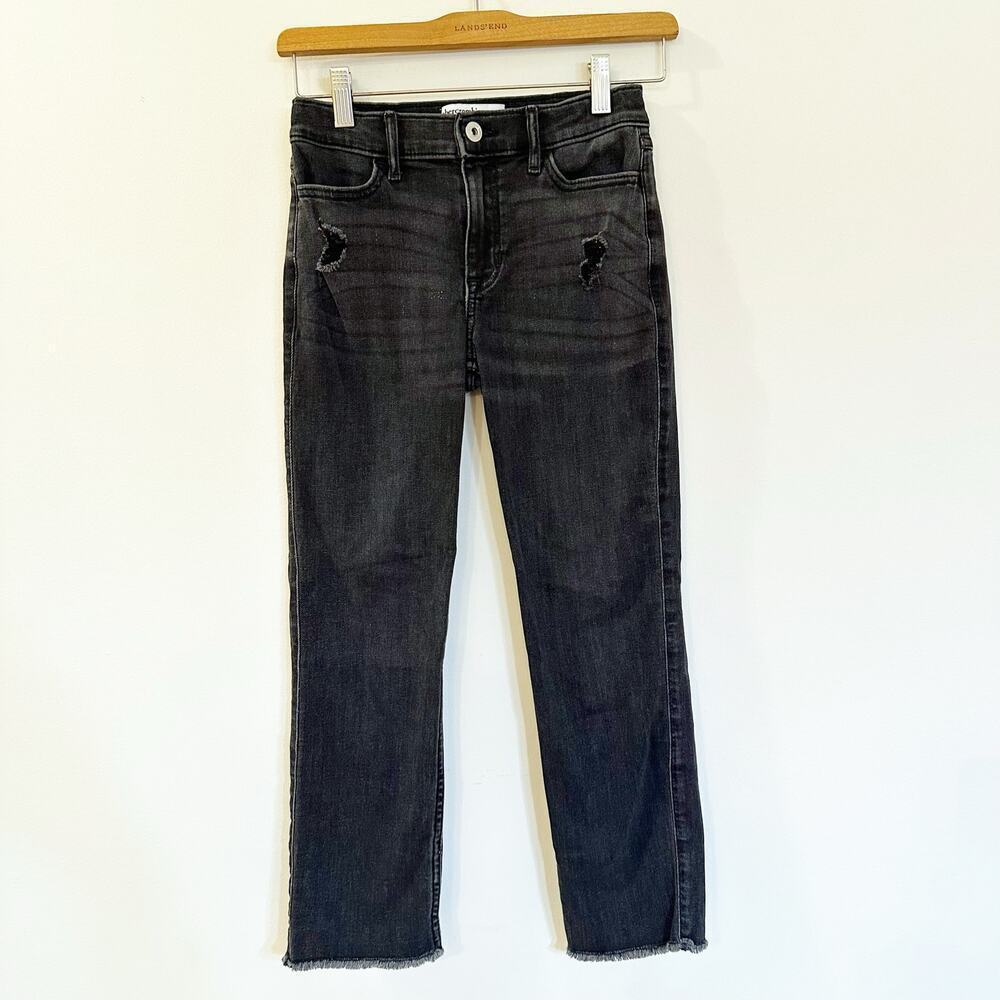 Abercrombie Kids High Rise Ankle Straight Jeans sz 11/12 SLIM Girls Black Jeans